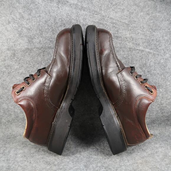 Work America Shoes Mens 9 Derby Oxford Leather Moc Toe Brown Made in USA Classic main image 9